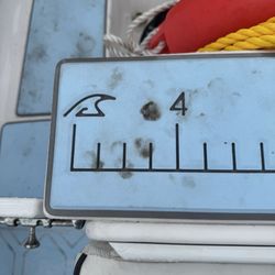 Hand print from a mechanic who didn't care because it was his boat.