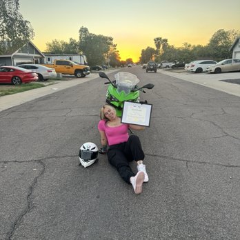 House De Lashes - Graduation photo with my motorcycle - Cosmetics & Beauty Supply Near Me