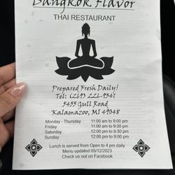 Bangkok Flavor - Menu