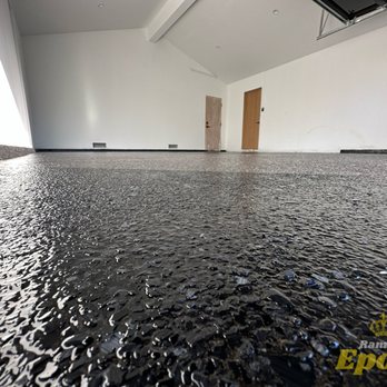 Ramirez Concrete Coatings - 2 car garage in a 1/4" and 1" Carbon flake mix - Masonry/Concrete Near Me Ramirez Concrete Coatings - 2 car garage in a 1/4" and 1" Carbon flake mix - Masonry/Concrete Near Me