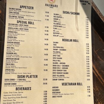 Hajimaru Fishtown - Sushi/sashimi and maki menu - Ramen Near Me - Philadelphia, Pennsylvania