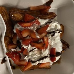 Nana's churros - Mini Churros with all the fix ins á la funnel cake. $7 per plate. Cash and card accepted for a small convenience fee.