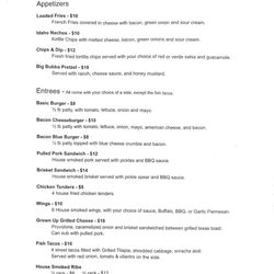 Natty B’s - Starter menu
