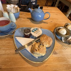 Hunters Restaurant & Tea Room - Scones, strawberry tea and eggs.