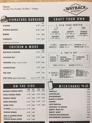Menu photo 3 Wayback Burgers Woodland, WA