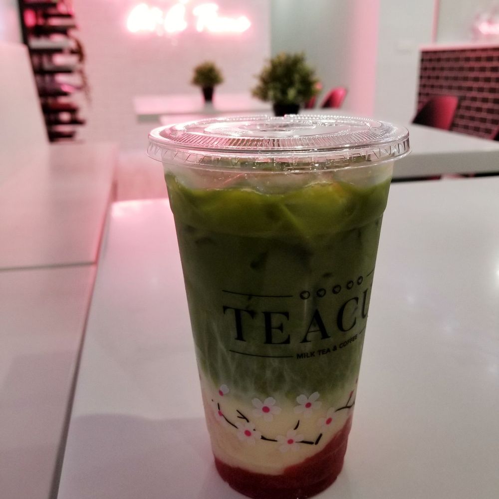 Teacup - Strawberry matcha latte. Both pretty and delicious! - Coffee & Tea Near Me - Litchfield Park, Arizona