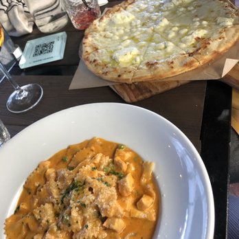 Mizza - Farfalla and Salmon Pasta and five 5 Cheese Pizza - Italian Near Me - Santa Barbara, California