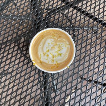 Rose Park Roasters - Latte with oat milk and orange zest - Coffee Roasteries Near Me - Long Beach, California Rose Park Roasters - Latte with oat milk and orange zest - Coffee Roasteries Near Me - Long Beach, California