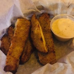 Pretty tasty chicken tenders for a dive bar! Pretty tasty chicken tenders for a dive bar!