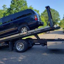 Car being towed.