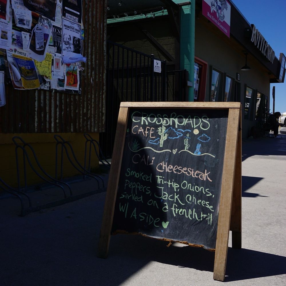 Crossroads Cafe - Outside specials board - Cafes Near Me - Joshua Tree, California Crossroads Cafe - Outside specials board - Cafes Near Me - Joshua Tree, California
