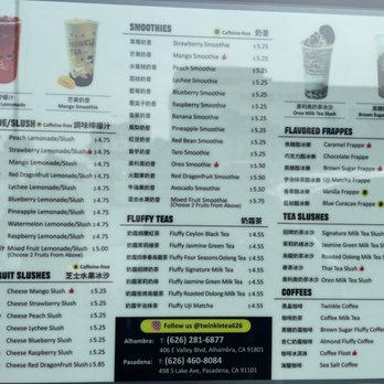 Twinkle Tea - Alhambra - Menu - Coffee & Tea Near Me - Alhambra, California