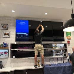 Super TV Bros - Manny installing menu board TV's