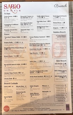 Menu photo 1 Sabio on Main Pleasanton, CA Menu photo 1 Sabio on Main Pleasanton, CA