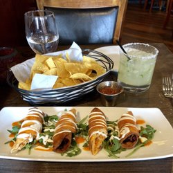Tequila Escape - Ridgefield - Buffalo Chicken Flautas and jalapeño cucumber margarita