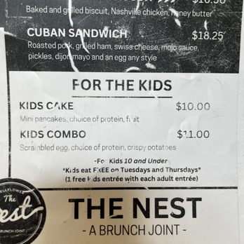 The Nest: A Brunch Joint - Kid's menu - Breakfast & Brunch Near Me - Bellflower, California The Nest: A Brunch Joint - Kid's menu - Breakfast & Brunch Near Me - Bellflower, California