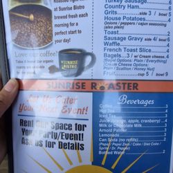 Sunrise Bistro - Menu