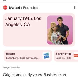 IICA Speech - When was Mattel founded?
