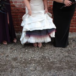 Lucia Joanna's Studio - We added the coloured tilled to the bottom of this dress, as well as her mother's crinoline!