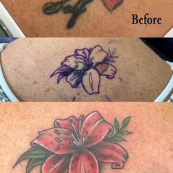 Cape Life Tattoo - Tattoo cover up of stargazer lily