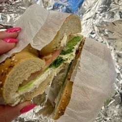 White fish spread bagel sandwich YUM!