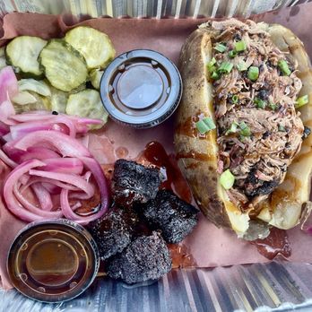 Hurtado Barbecue - Brisket Baked Potato - Barbeque Near Me - Arlington, Texas Hurtado Barbecue - Brisket Baked Potato - Barbeque Near Me - Arlington, Texas