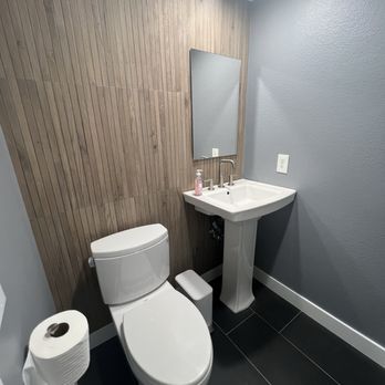 Surface Tempo - Powder room - wall tile, floors, sink and toilet installation - Flooring Near Me - Irvine, California Surface Tempo - Powder room - wall tile, floors, sink and toilet installation - Flooring Near Me - Irvine, California