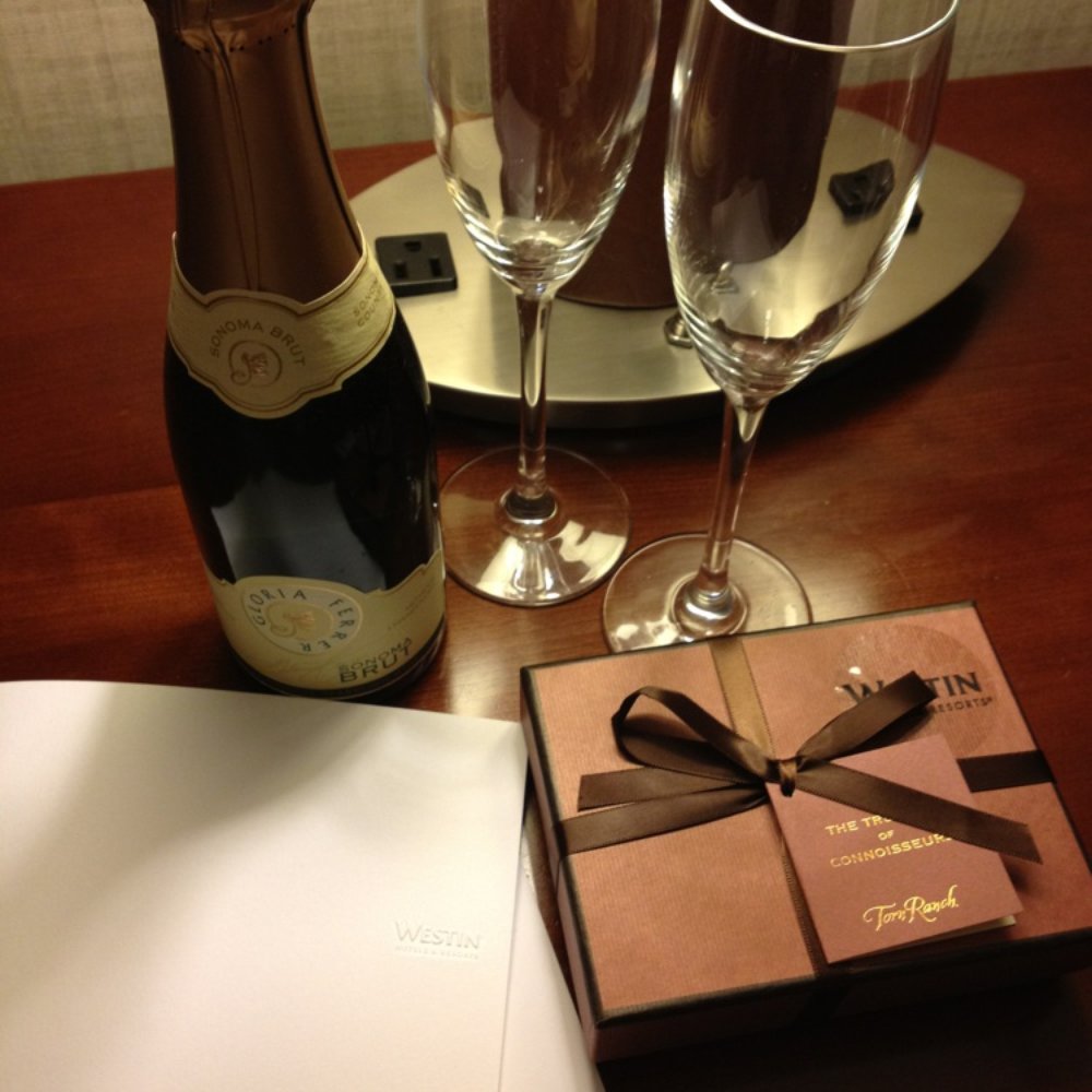 The Westin Arlington - Nice touch by staff putting champagne, chocolate, and a note for newlyweds! :-) - Hotels Near Me - Arlington, Virginia The Westin Arlington - Nice touch by staff putting champagne, chocolate, and a note for newlyweds! :-) - Hotels Near Me - Arlington, Virginia