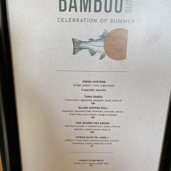 Bamboo Sushi - Seasonal menu at Bamboo Sushi at the University Village Shopping Center in Seattle. - Sushi Bars Near Me - Seattle, Washington