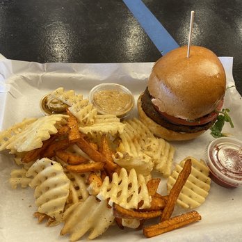 Charred Foods - The Meatless buger with fries - Burgers Near Me - Herndon, Virginia Charred Foods - The Meatless buger with fries - Burgers Near Me - Herndon, Virginia