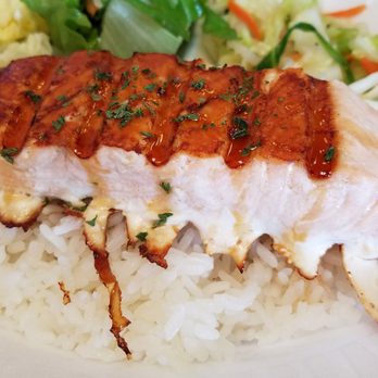Teriyaki Time - Perfectly cooked salmon with crispy top. Yum! - Japanese Near Me - Elk Grove, California Teriyaki Time - Perfectly cooked salmon with crispy top. Yum! - Japanese Near Me - Elk Grove, California