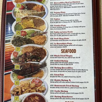 La Herradura - Menu - Lunch & Dinner - Mexican Near Me - Three Rivers, Texas