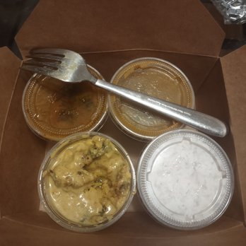 Samosa House and Bharat Bazaar - Combo dish to go - small, and room temp food. Not a good night at Samosa House - Indian Near Me - Culver City, California