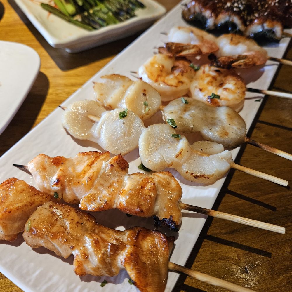SEAFOOD COMBO - $35 - eel, hotate (scallop), ebi (shrimp), salmon
