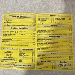 Cottage Cafe - Main menu
