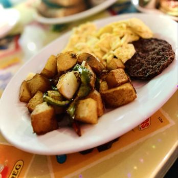 Pick Me Up Cafe - Two eggs, turkey sausage, and home fries - New American Near Me - Chicago, Illinois