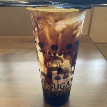 Tiger Sugar - 3) Black Sugar Boba Pearl Chocolate Malt Milk W. Cream Mousse - Coffee & Tea Near Me - Hollywood, Florida Tiger Sugar - 3) Black Sugar Boba Pearl Chocolate Malt Milk W. Cream Mousse - Coffee & Tea Near Me - Hollywood, Florida