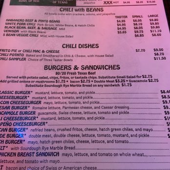 Texas Chili Parlor - Menu - American Near Me - Austin, Texas