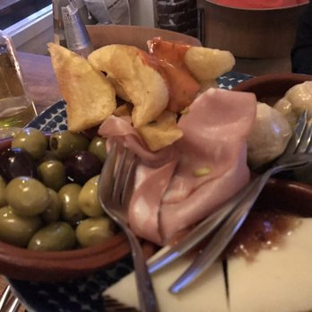 Frenzi - Cheese and fig jam, olives, mortadella, potato wedges with awesome sauce - Italian Near Me - Amsterdam, New Hampshire