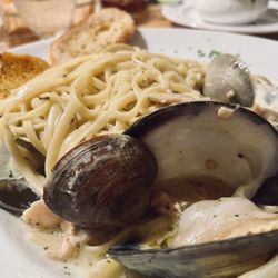 Surf City Hotel - Linguini with chopped and local clams. That sauce you gotta scoop up with the shell when nobody's looking or when they are.