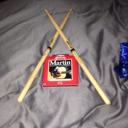 The Monterey Music Store - Got some sticks to bang my drums to my hearts content and some new strings to try and help my beat up old guitars sound!
