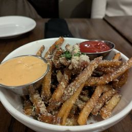 Truffle Fries - 3.5 stars. Great flavor, but quite thin and crispy. Wed dinner 2025-02-26