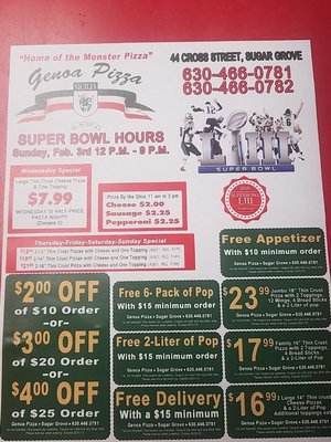 Menu photo 2 Genoa Pizza Sugar Grove, IL