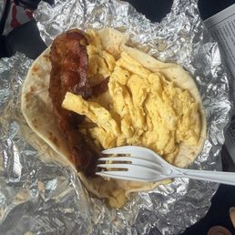 Egg and bacon taco Egg and bacon taco