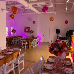Create ME Events - 40th birthday party pink & orange - main room @ CME Event Studio