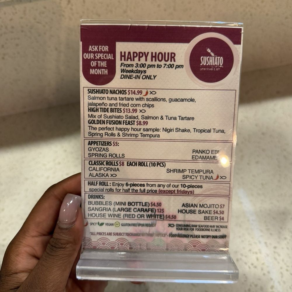Sushiato - Plantation - Happy hour menu - Sushi Bars Near Me - Plantation, Florida Sushiato - Plantation - Happy hour menu - Sushi Bars Near Me - Plantation, Florida