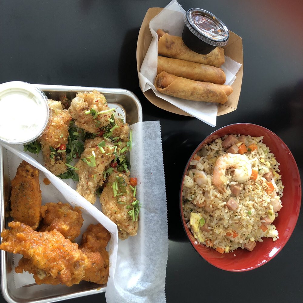 KEEKS Eggrolls & Wings - Sriracha lime \ Viet Spicy wings, pork Eggrolls, shrimp and spam fried rice - Asian Fusion Near Me - Keller, Texas KEEKS Eggrolls & Wings - Sriracha lime \ Viet Spicy wings, pork Eggrolls, shrimp and spam fried rice - Asian Fusion Near Me - Keller, Texas