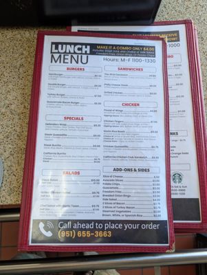 Menu photo 1 Backstreet Riverside, CA