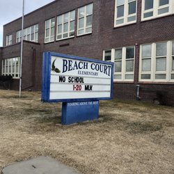 Beach Court Elementary School - Front of school.