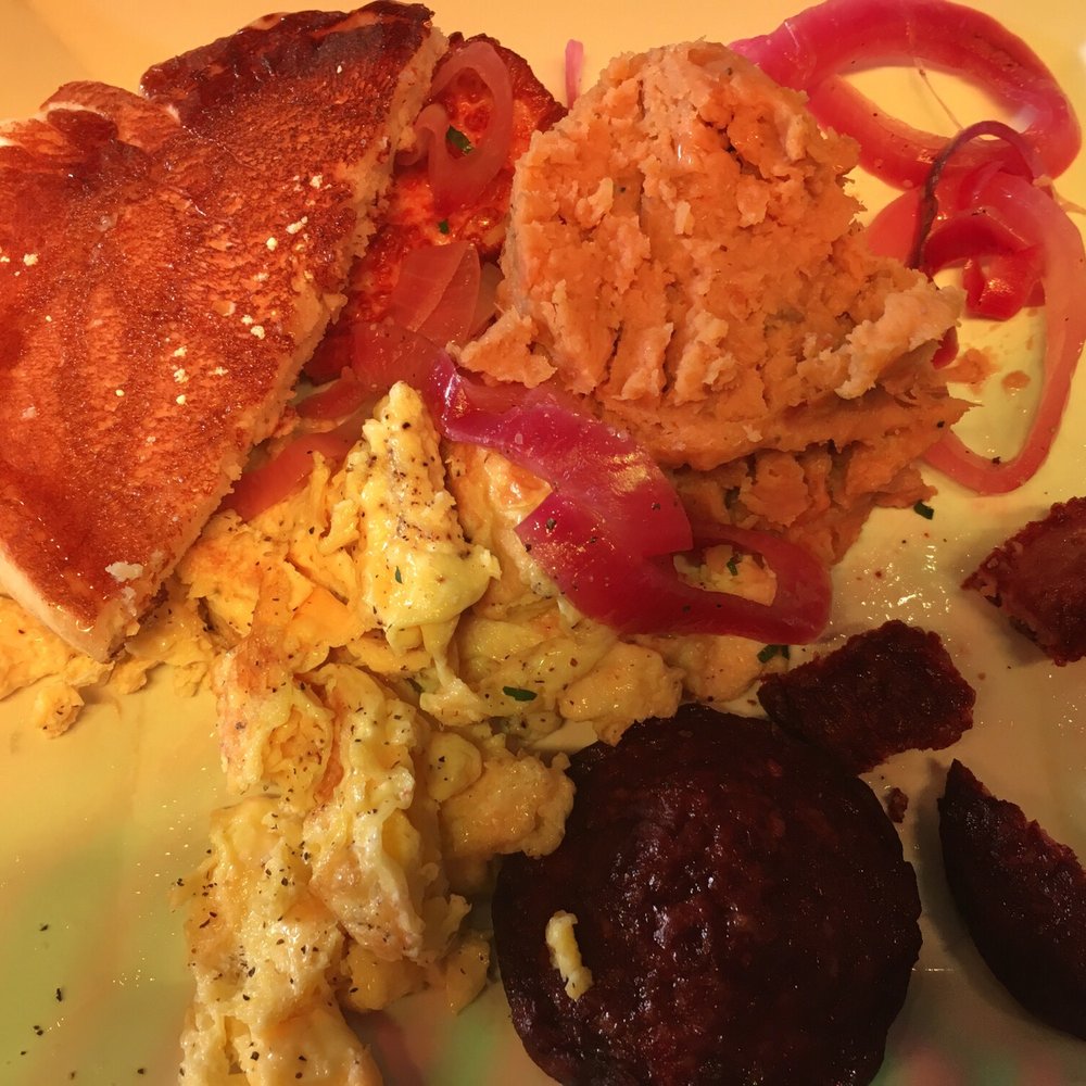 Mr. Dre Kitchen Bar - Mangu y sus tres golpes (with a wedge of my sister's pancake on the side) - Bars Near Me - College Point, New York Mr. Dre Kitchen Bar - Mangu y sus tres golpes (with a wedge of my sister's pancake on the side) - Bars Near Me - College Point, New York